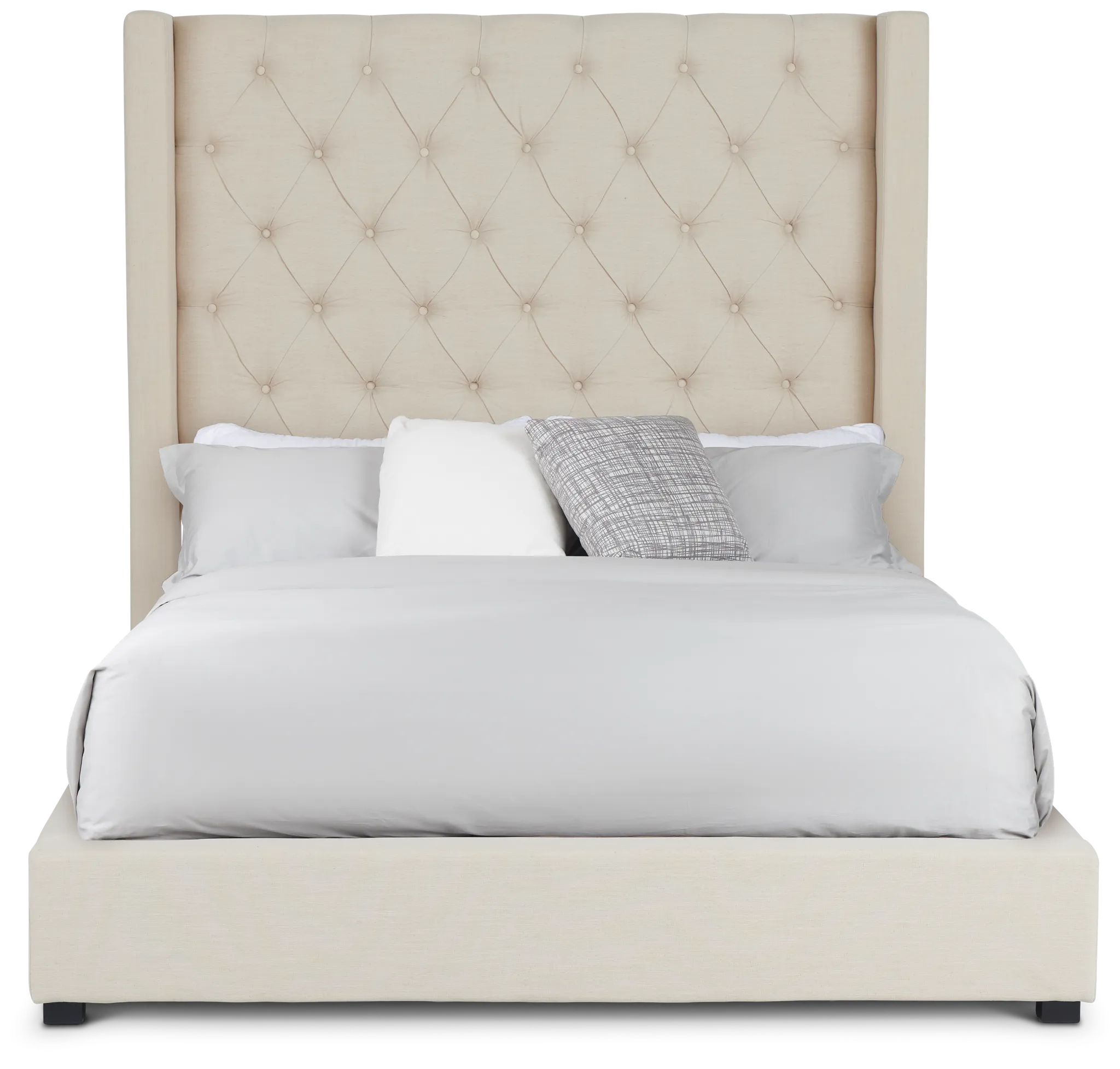Lacey Beige Uph Platform Bed
