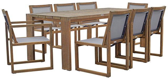 Linear Teak 86" Teak Table & 4 Teak Sling Side Chairs (0)