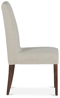 Harbor Light Beige Short Slipcover Chair With Medium-tone Leg
