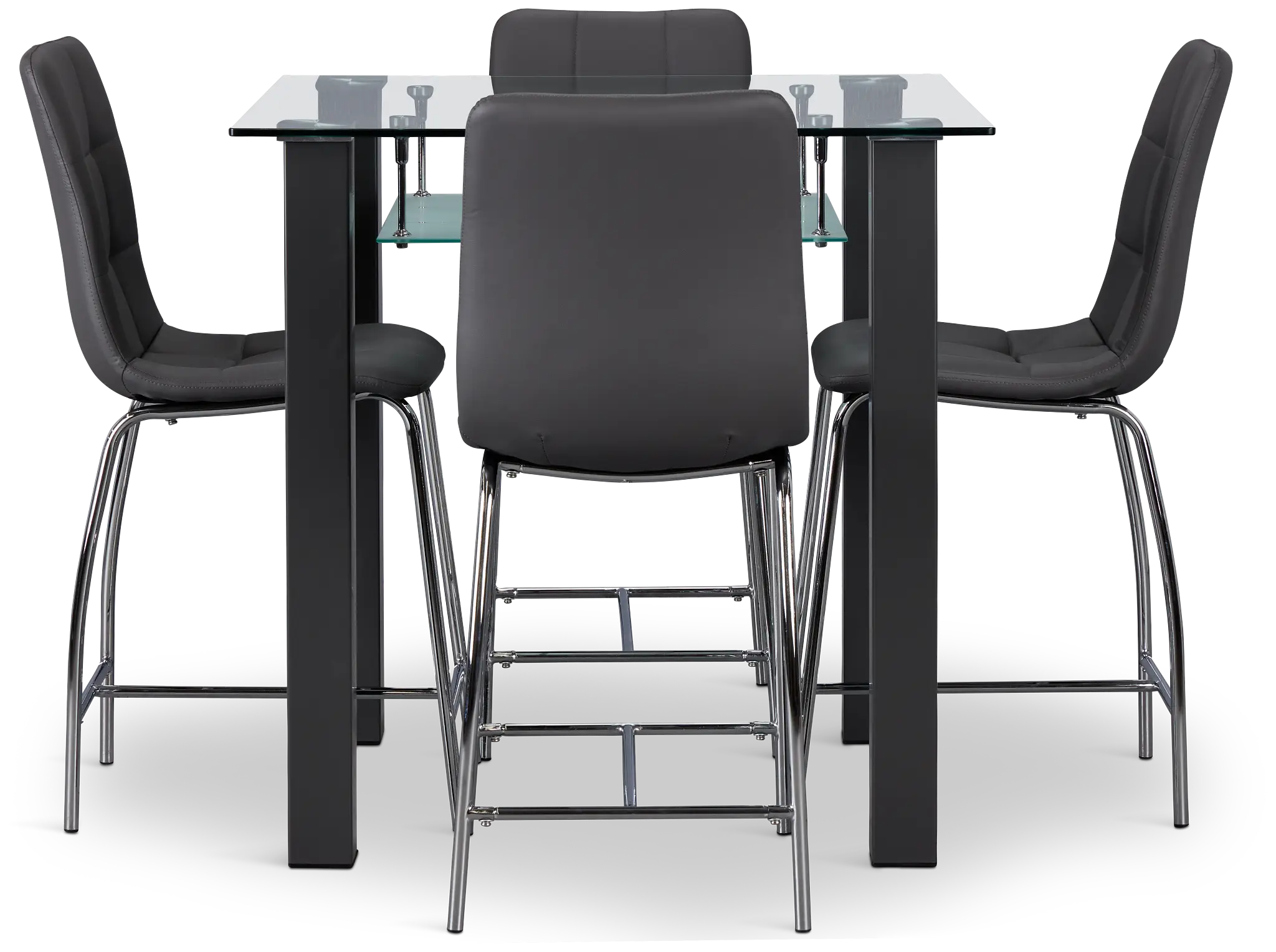 Vienna Dark Gray Square High Table & 4 Barstools Vienna Dark Gray Square High Table & 4 Barstools