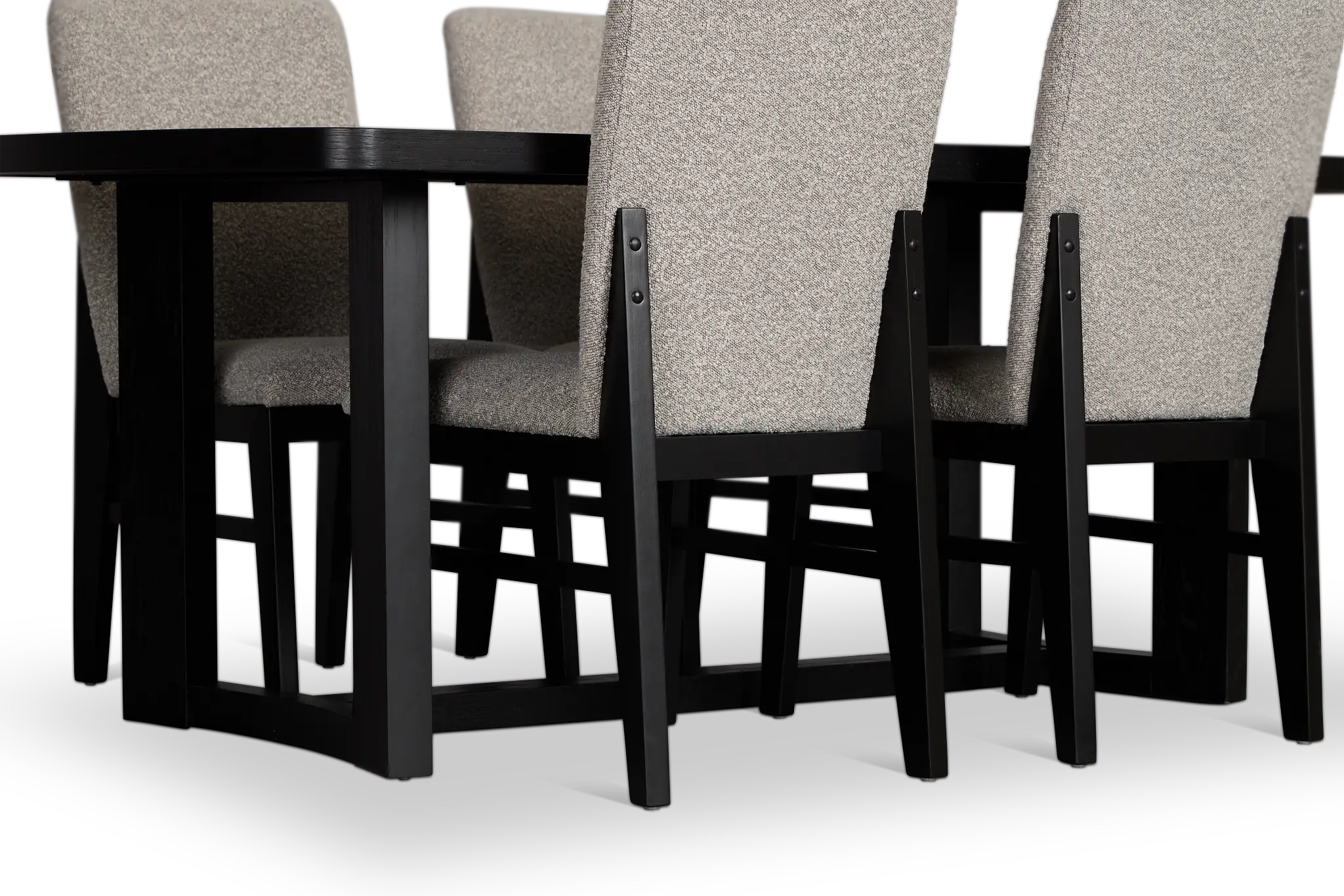 Modesto Black Rectangular Table & 4 Upholstered Chairs Modesto Black Rectangular Table & 4 Upholstered Chairs