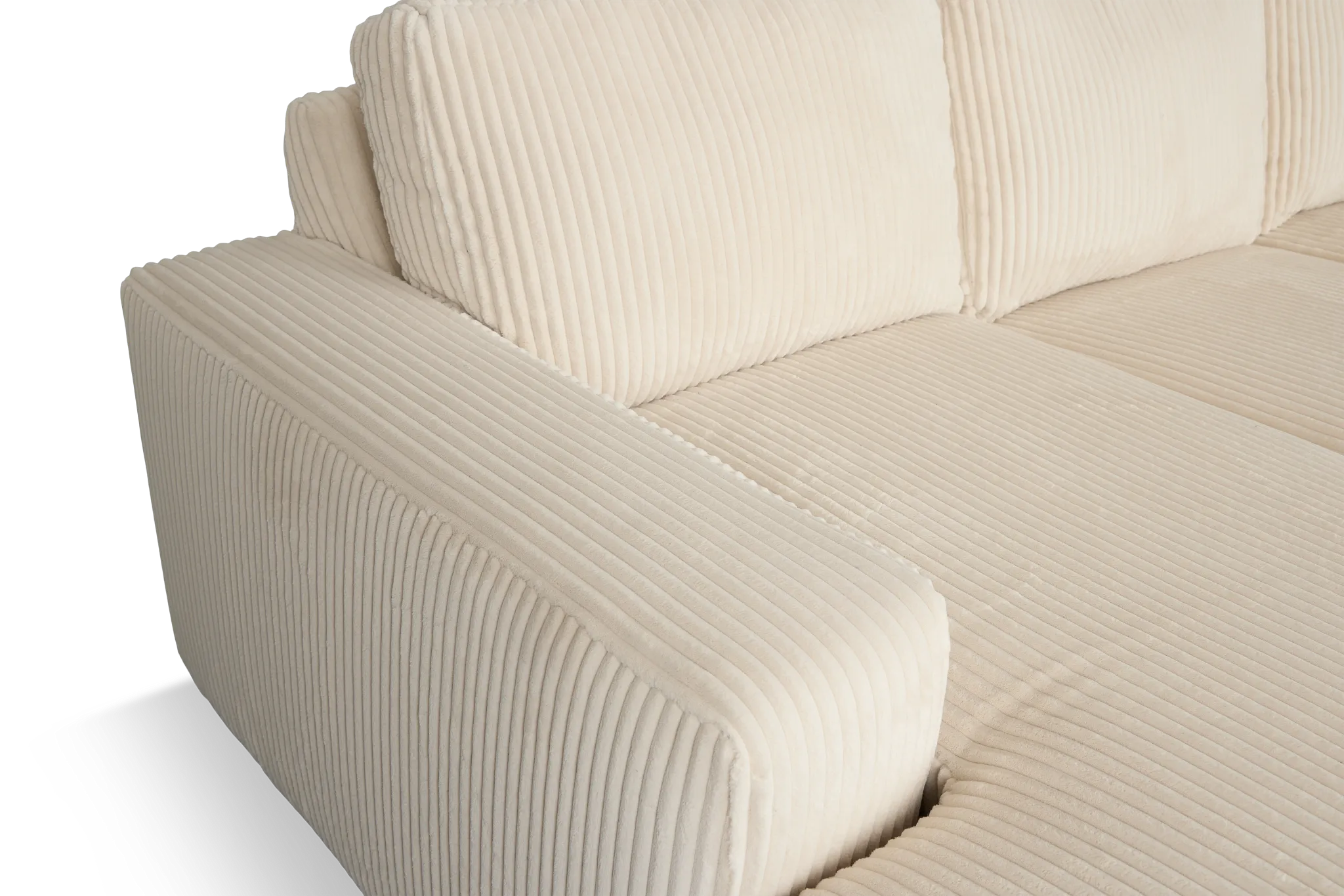 Charlie Ivory Fabric Large Left Chaise Sectional