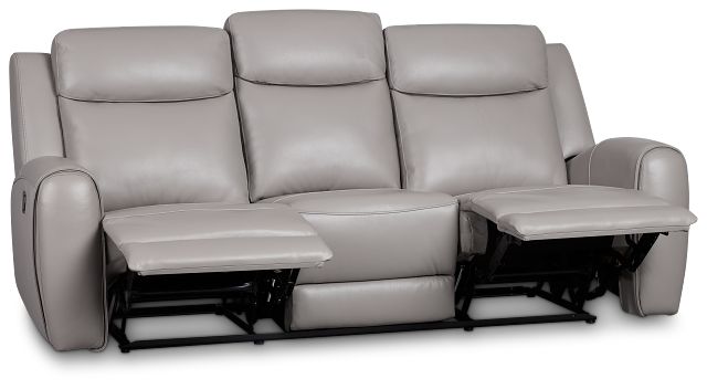 Walker Light Gray Lthr/vinyl Reclining Sofa