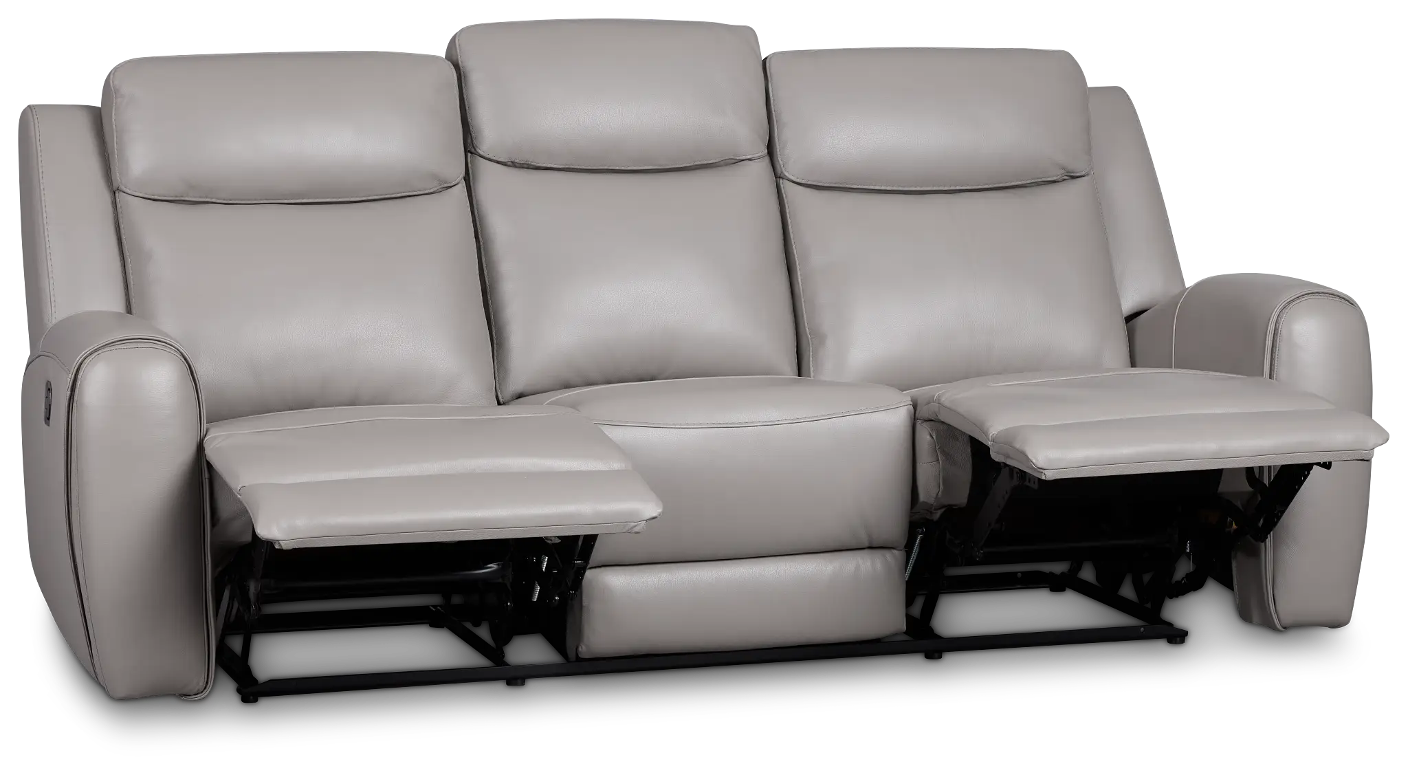 Walker Light Gray Lthr/vinyl Reclining Sofa Walker Light Gray Lthr/vinyl Reclining Sofa