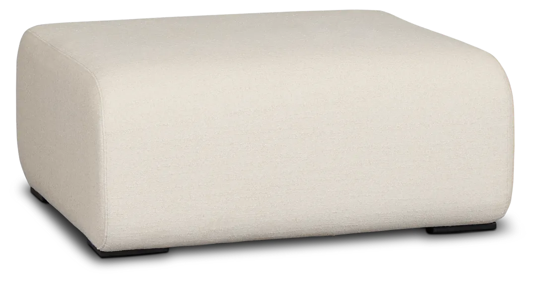 Celeste Light Beige Fabric Ottoman