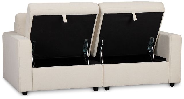 Addie Beige Fabric 2-piece Modular Storage Sofa