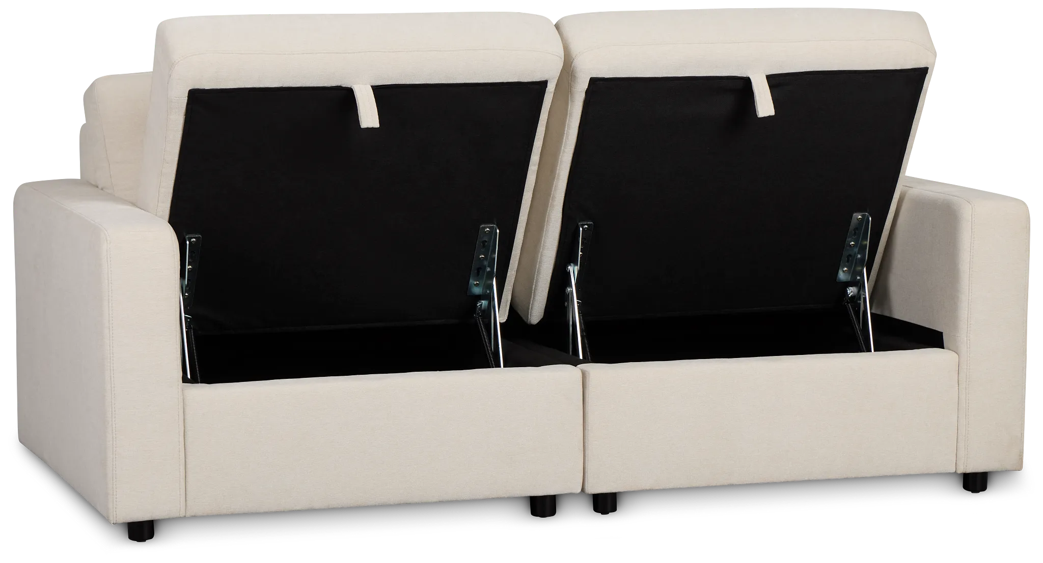 Addie Beige Fabric 2-piece Modular Storage Sofa