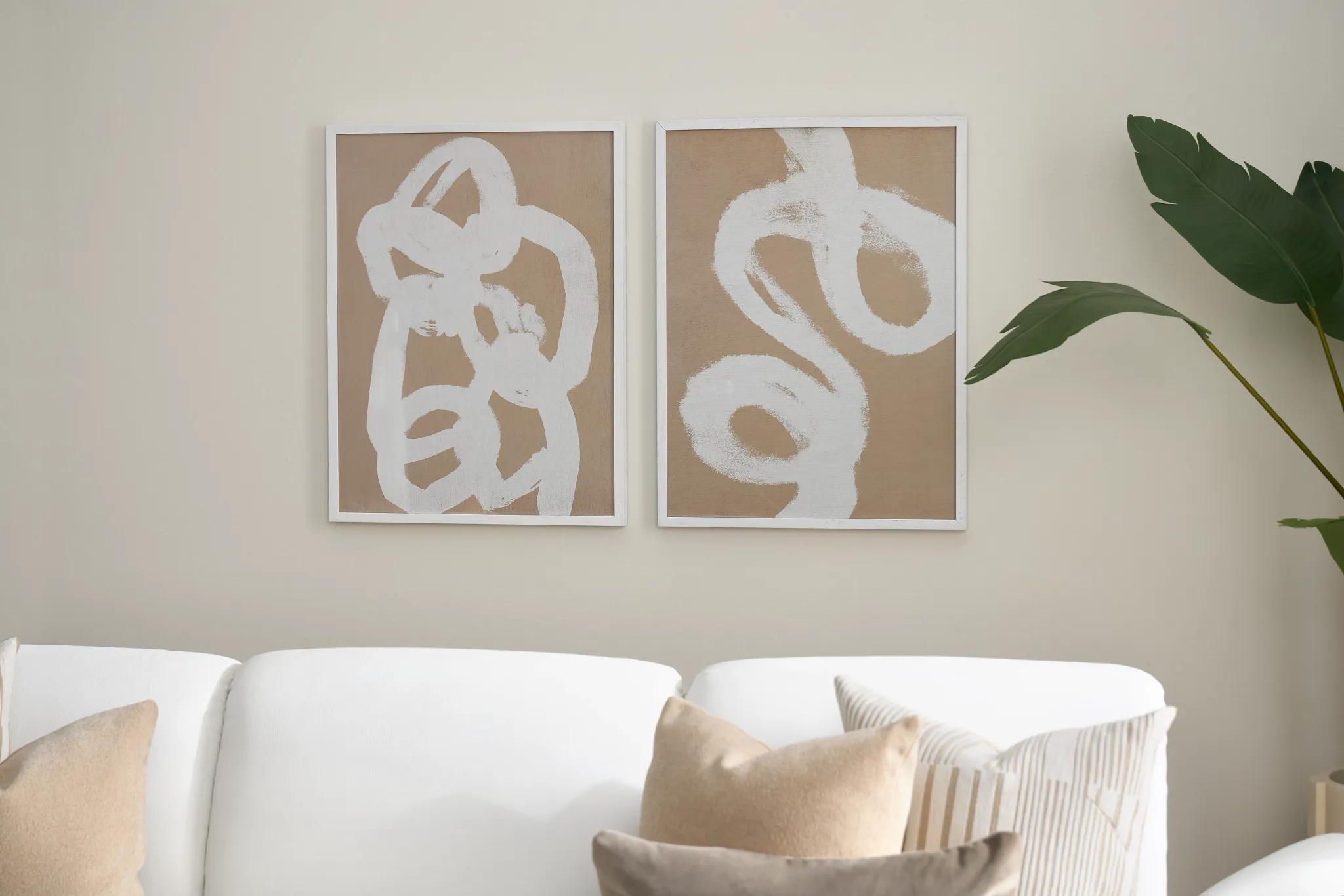Ferrera White Framed Wall Art