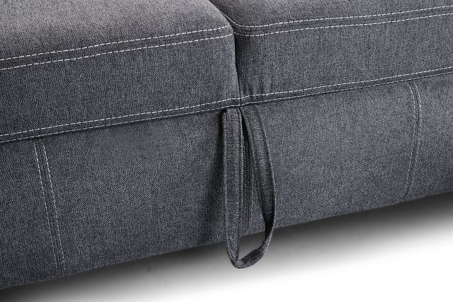 Callum Dark Gray Fabric Small Right Reclining Chaise Sleeper Sectional