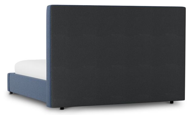 Grayton Revenue Dark Blue 54" Upholstered Platform Bed