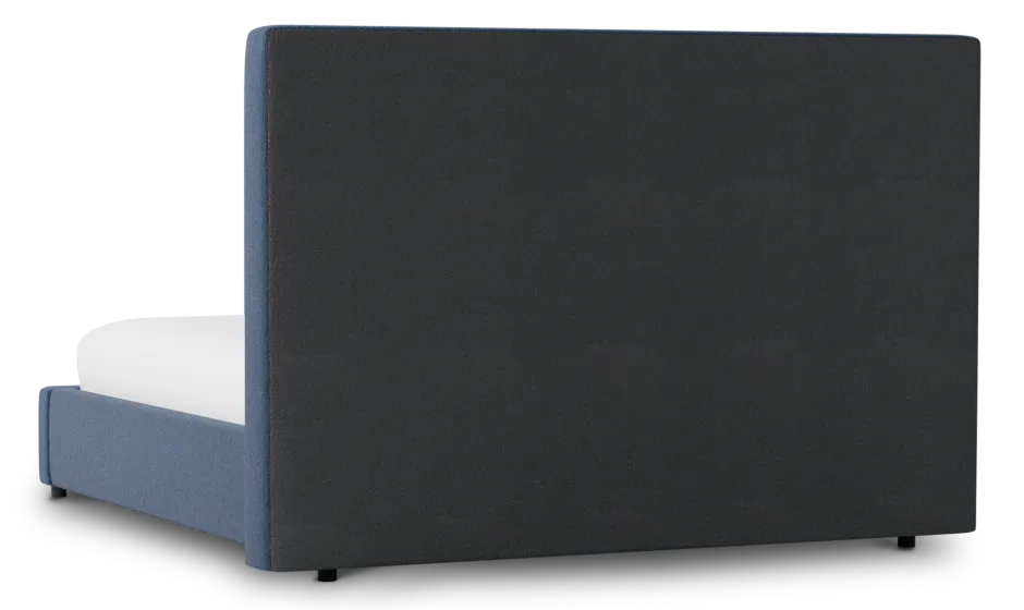 Grayton Revenue Dark Blue 54" Upholstered Platform Bed