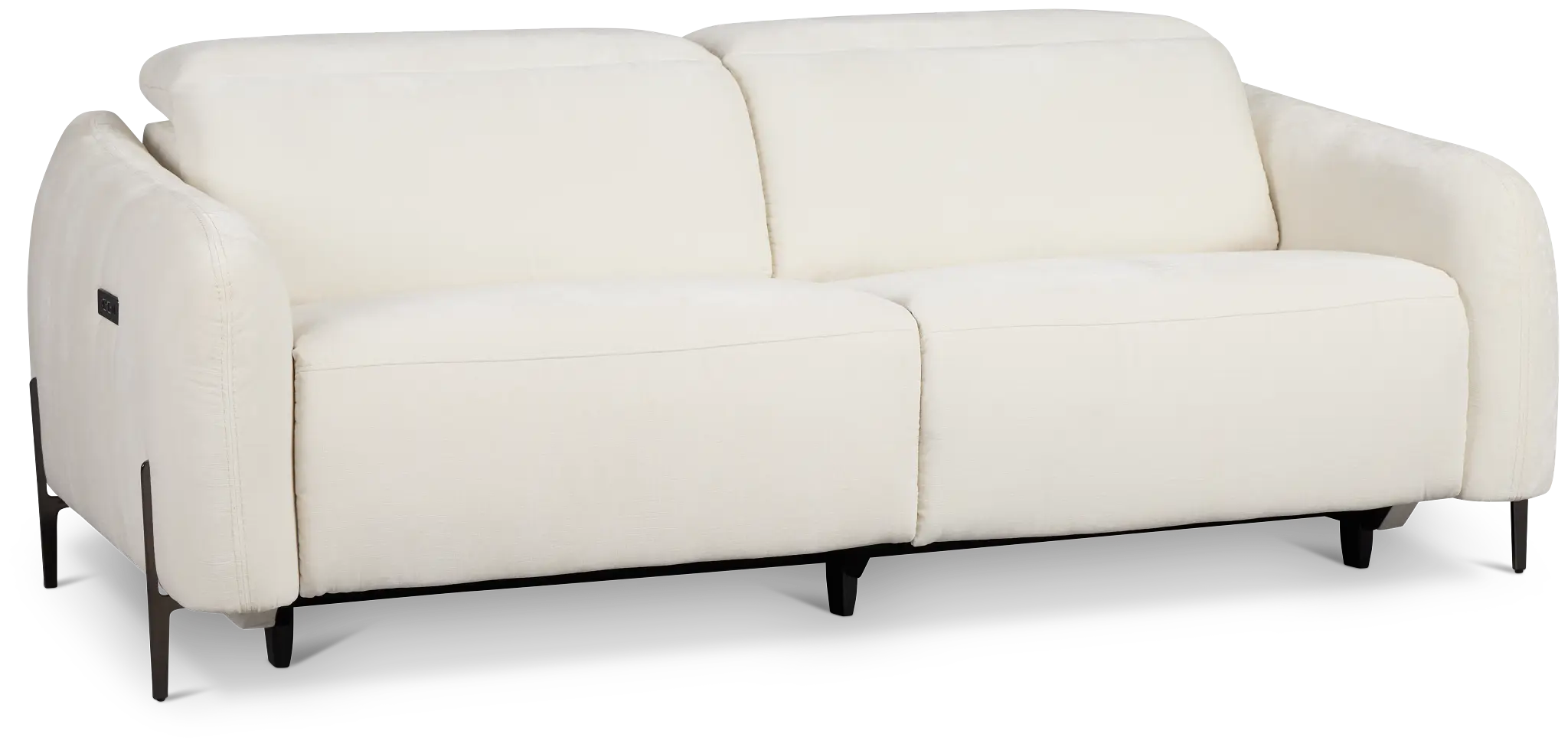 Zuri White Velvet Power Reclining Sofa W/ Power Headrest Zuri White Velvet Power Reclining Sofa W/ Power Headrest