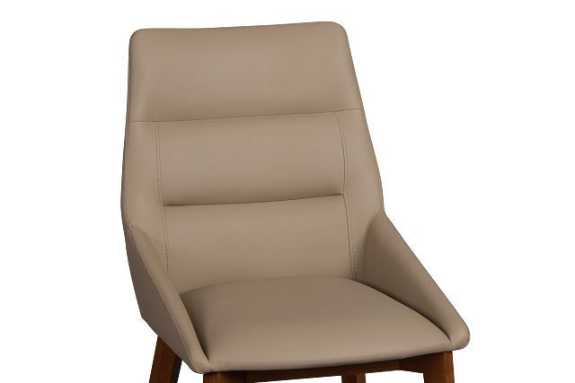 Fresno Taupe Upholstered Side Chair With Mid Tone Legs