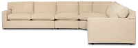 Hudson Beige Fabric Large 2-arm Wedge Sectional