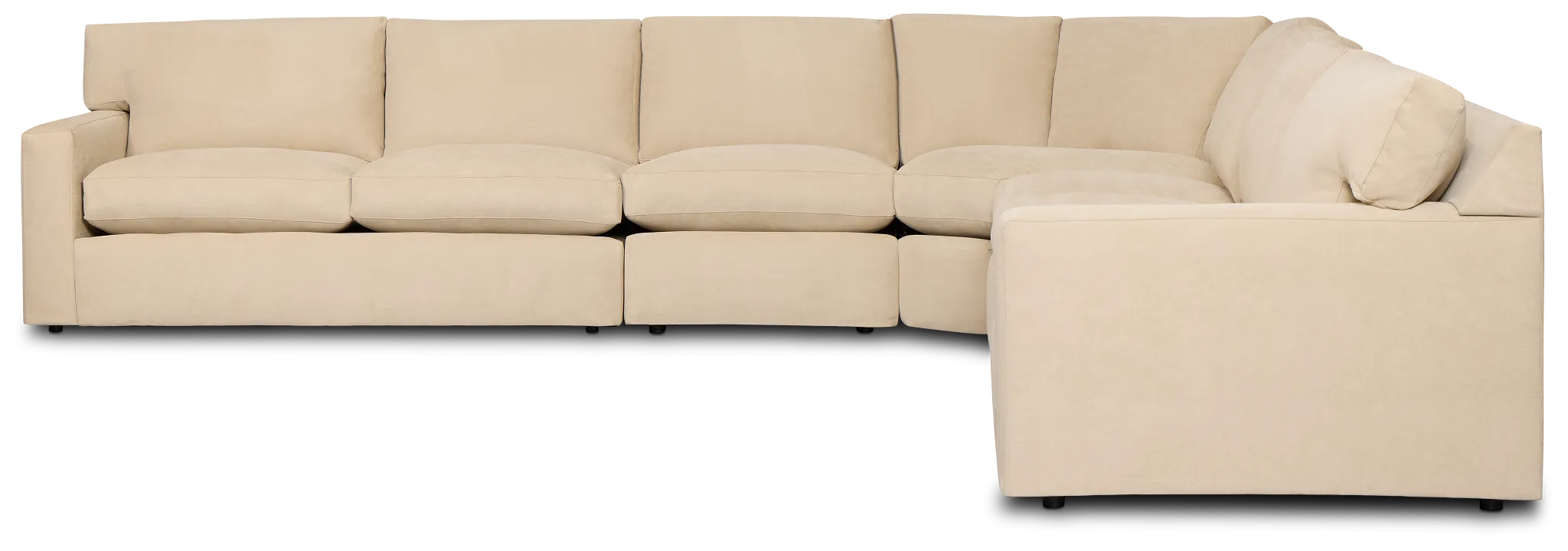 Hudson Beige Fabric Large 2-arm Wedge Sectional