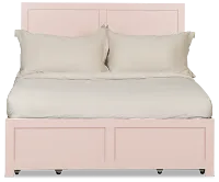 Charleston Pink Panel Bed With 4 Storage Drawers