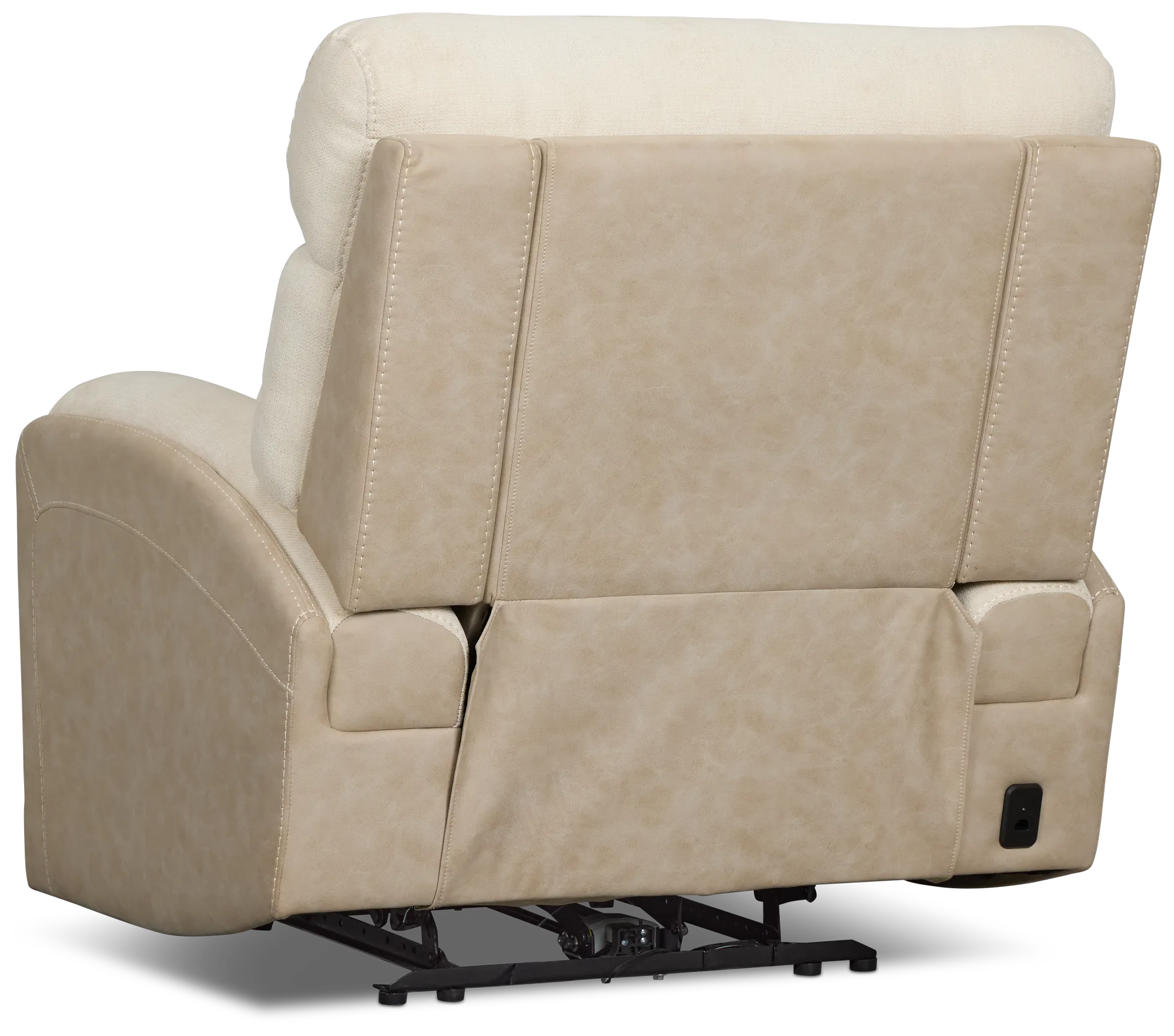 Travis Light Beige Fabric Power Recliner