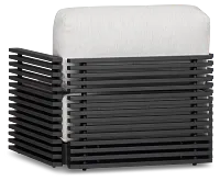 Monterey Black Aluminum Swivel Chair With Light Gray Cushions