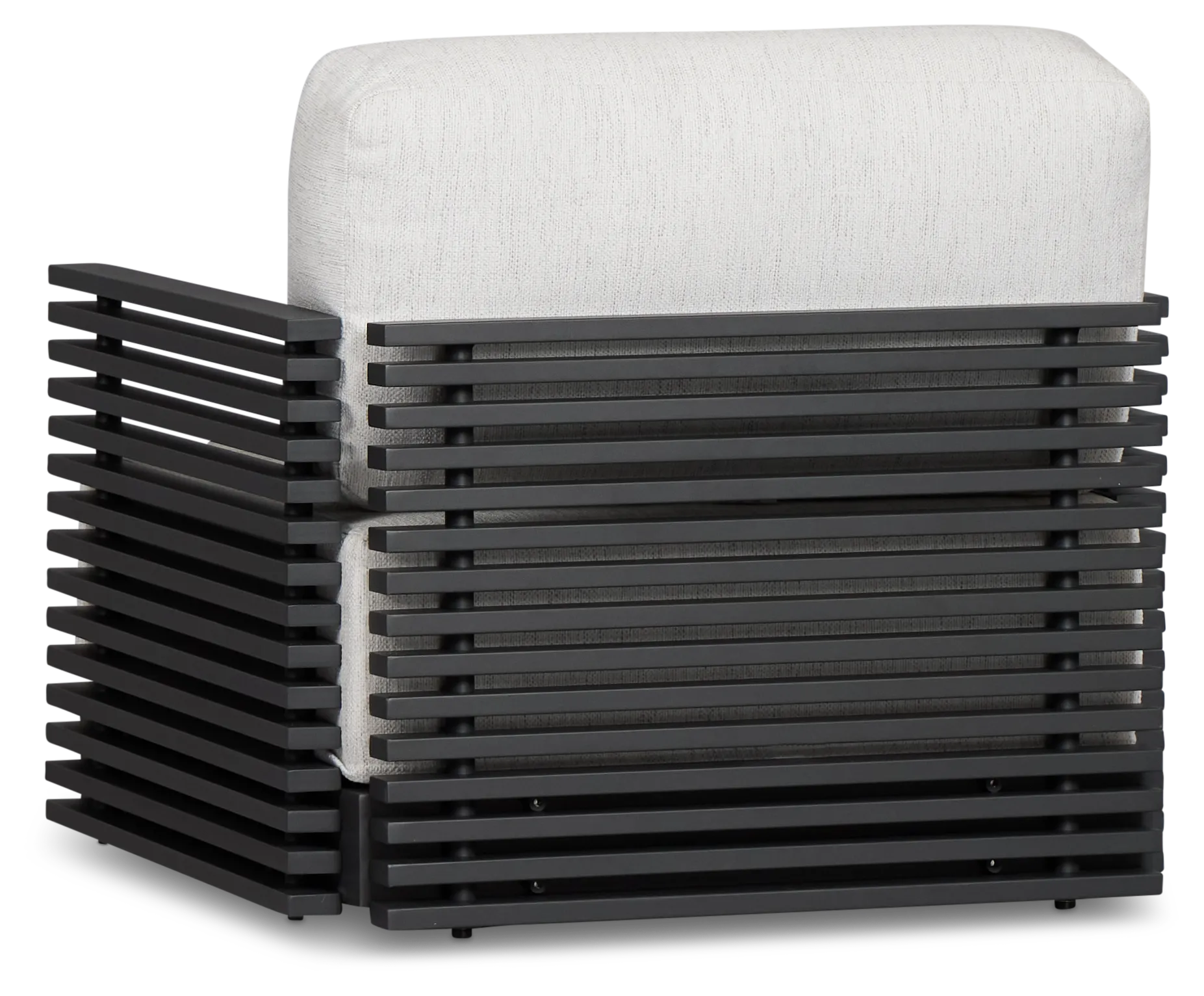 Monterey Black Aluminum Swivel Chair With Light Gray Cushions