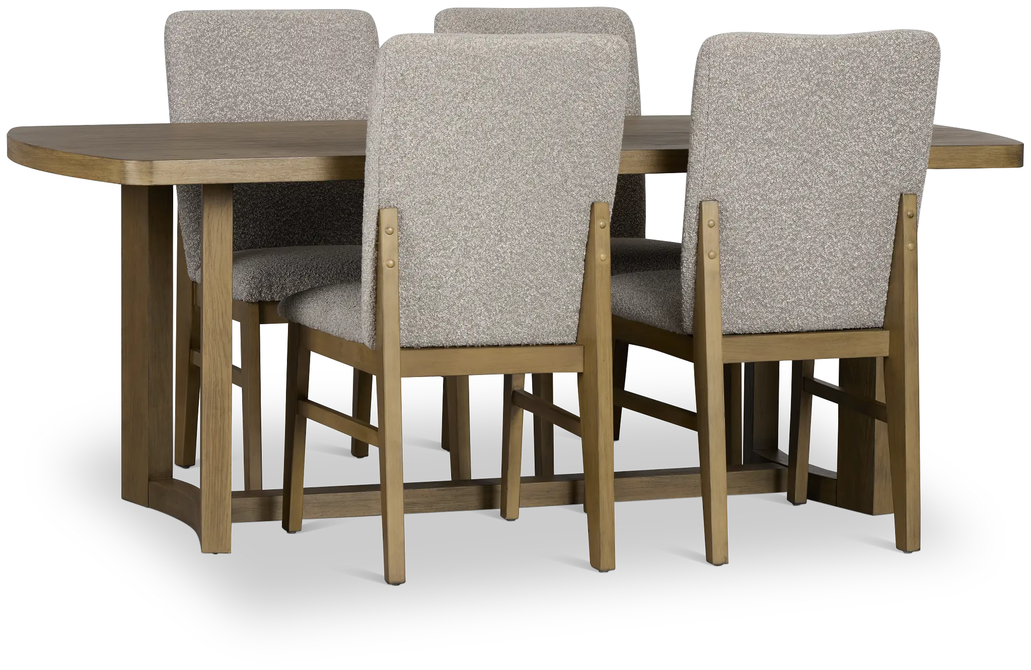 Modesto Light Tone Rectangular Table & 4 Upholstered Chairs Modesto Light Tone Rectangular Table & 4 Upholstered Chairs