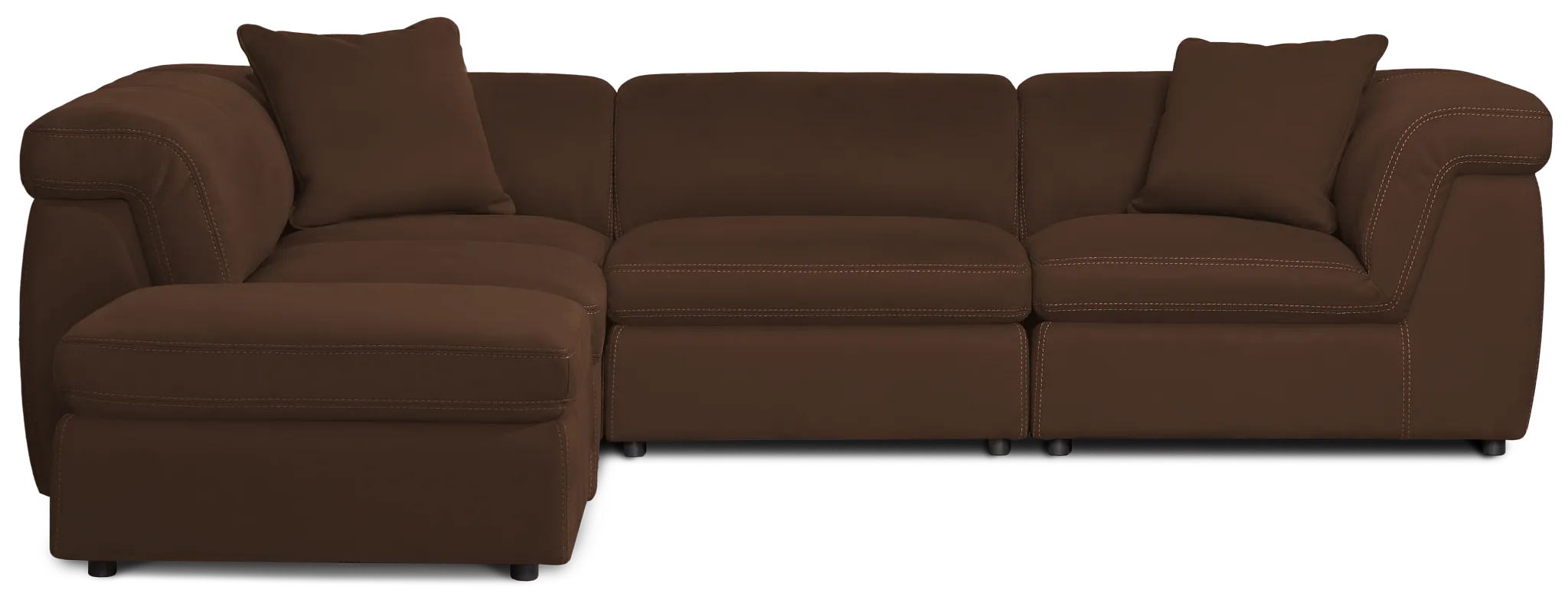 Aria Dark Brown Micro Immersive 5-piece Bumper Sectional W/2 Speakers