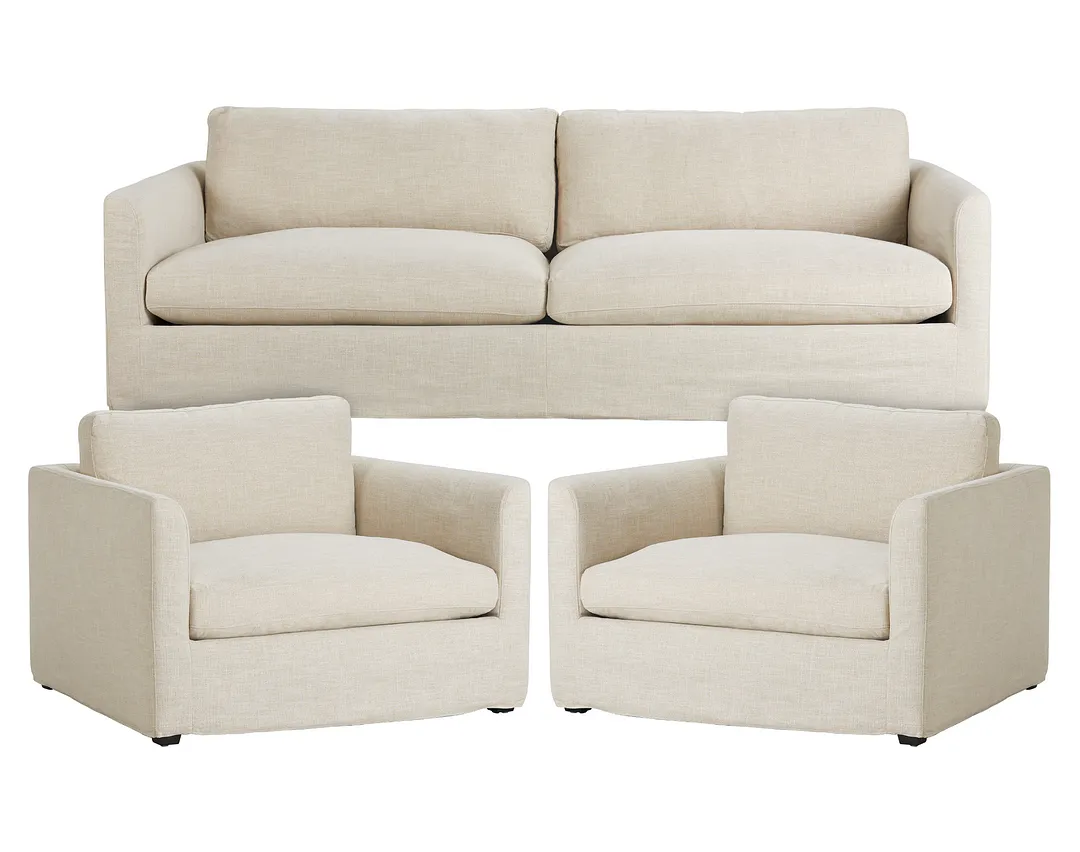 Willow Light Beige Fabric Large Living Room