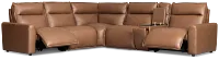 Edison Dark Brown Lthr/vinyl Medium Dual Power 2-arm Reclining Sectional