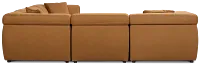 Aria Medium Brown Micro Immersive 5-piece Bumper Sectional W/2 Speakers