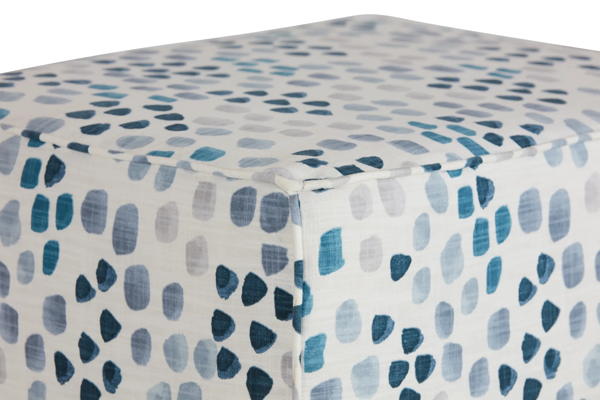 Pfeifer Blue Fabric Accent Pouf