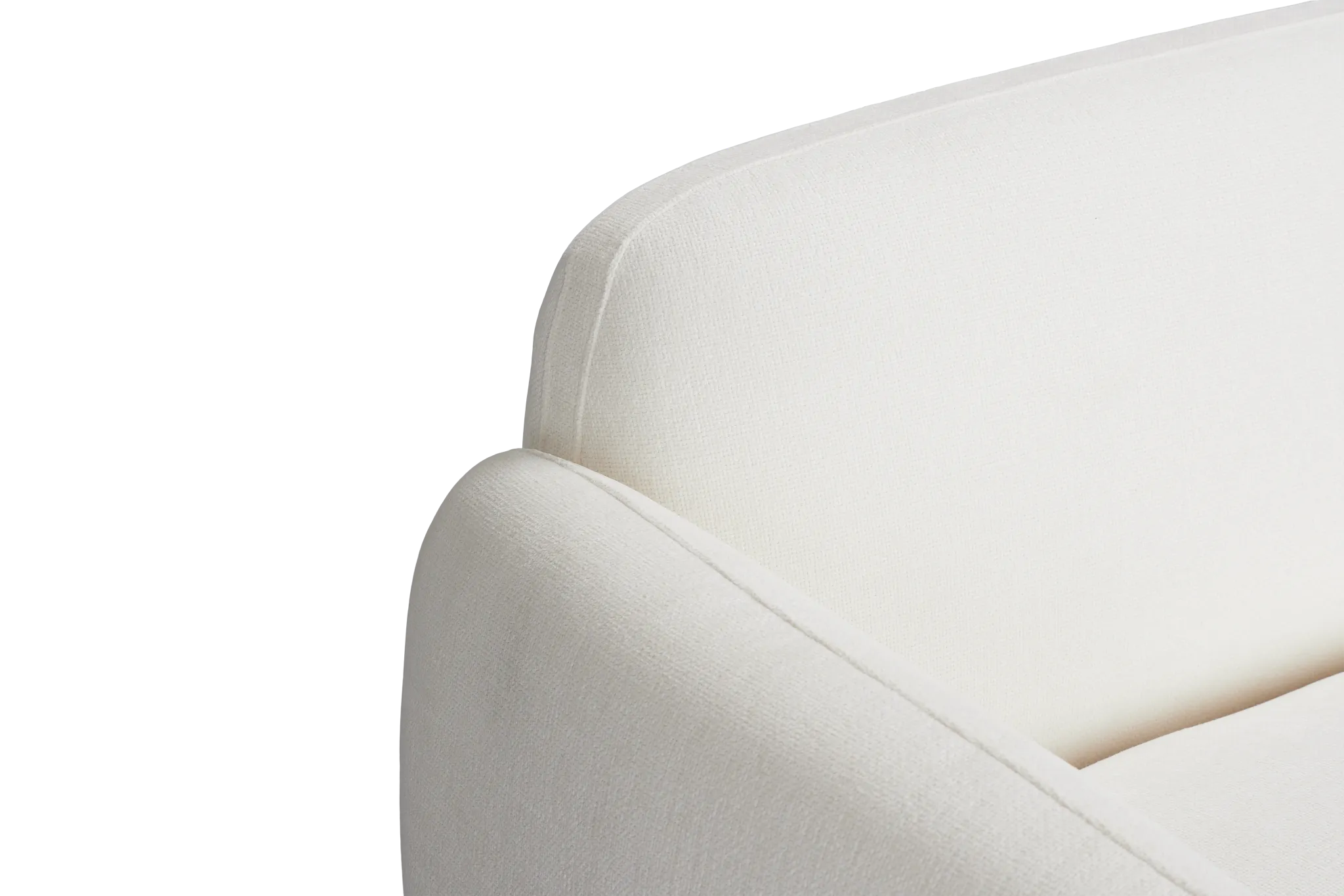 Halsey White Fabric Small Two-arm Sectional