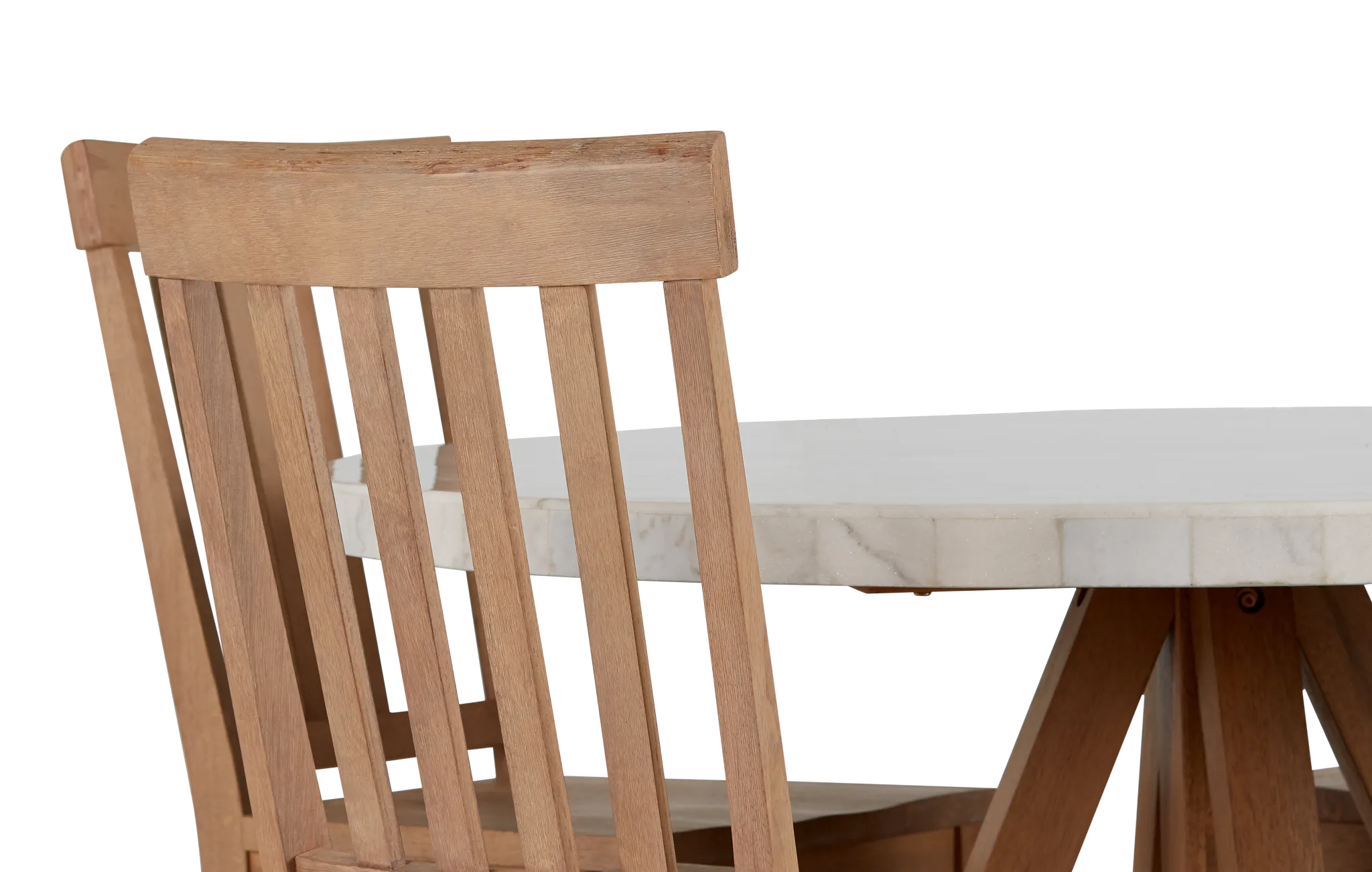 Somerset Light Tone Marble Round Table & 4 Wood Chairs