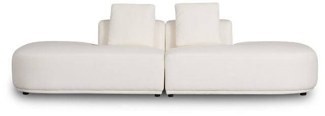 Catalina White Fabric 2-piece Modular Sofa
