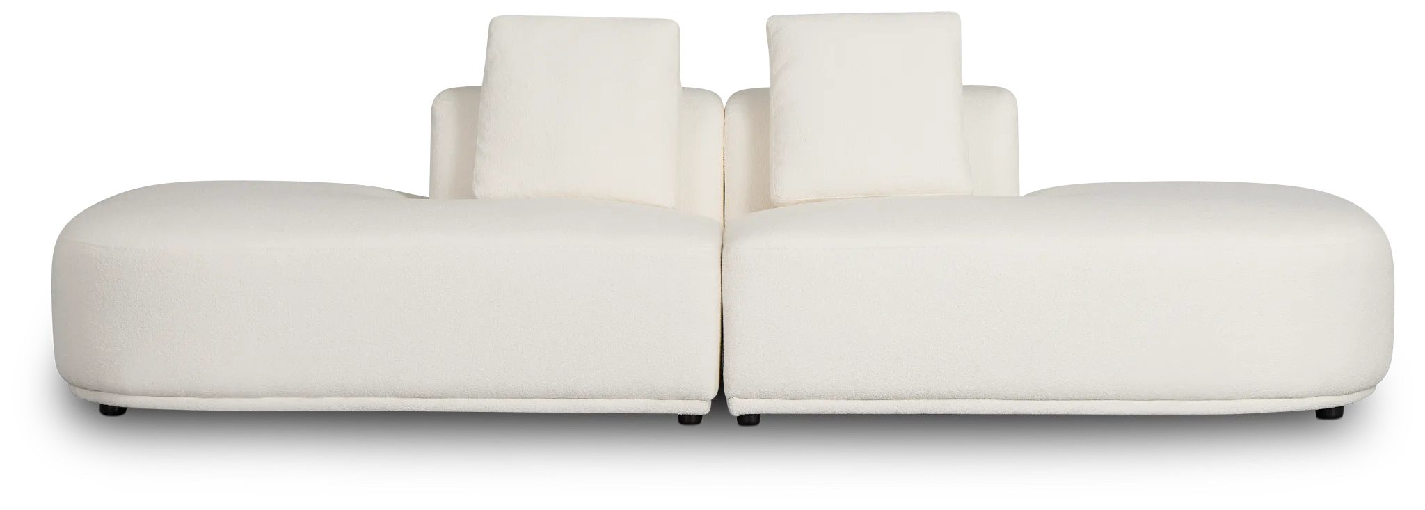 Catalina White Fabric 2-piece Modular Sofa