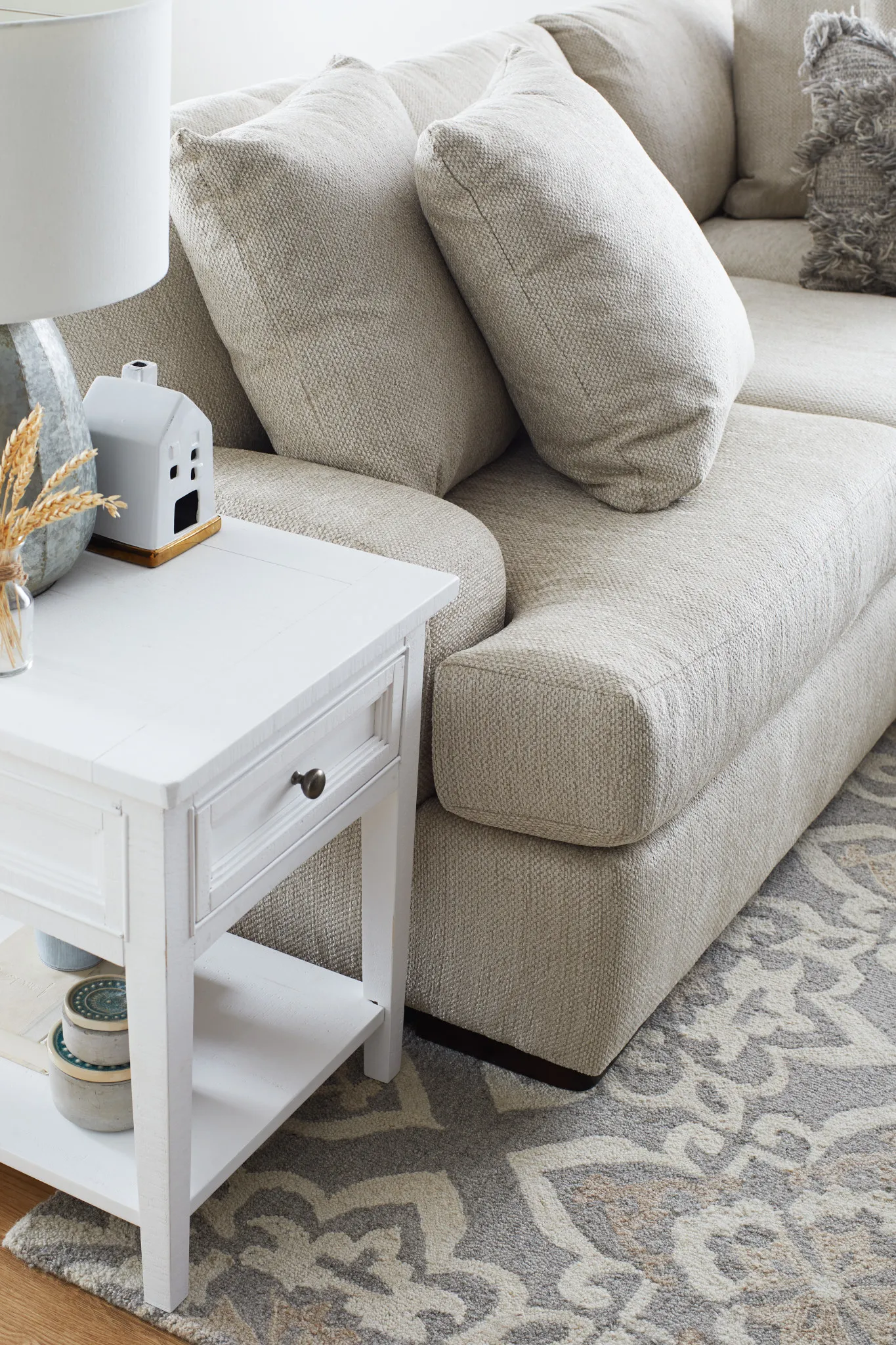 Heron Cove White Rectangular End Table