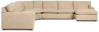 Hudson Beige Fabric Large Right Chaise Wedge Sectional