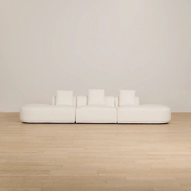 Catalina White Fabric 3-piece Modular Sofa