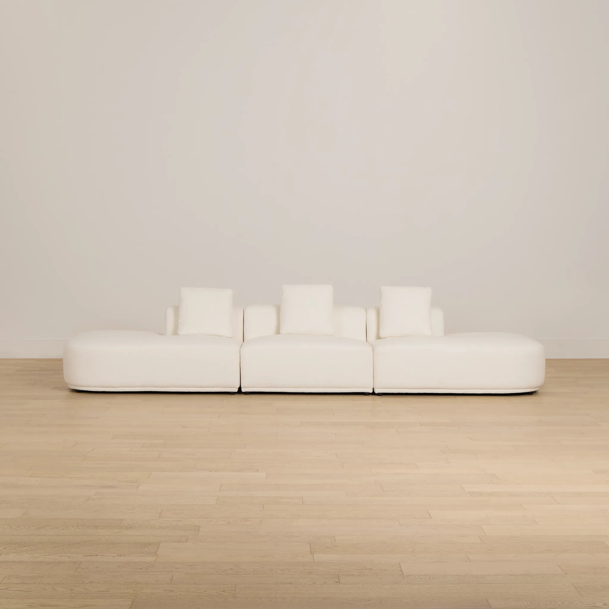 Catalina White Fabric 3-piece Modular Sofa