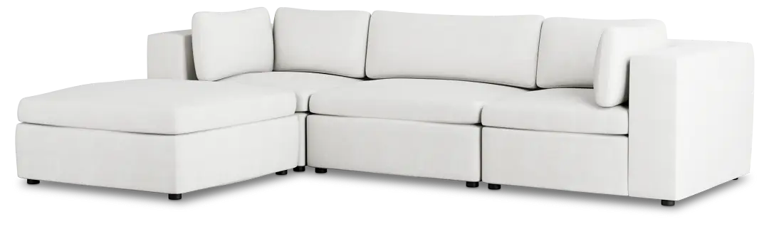 Destin Sutton White Fabric 4-piece Bumper Sectional Destin Sutton White Fabric 4-piece Bumper Sectional