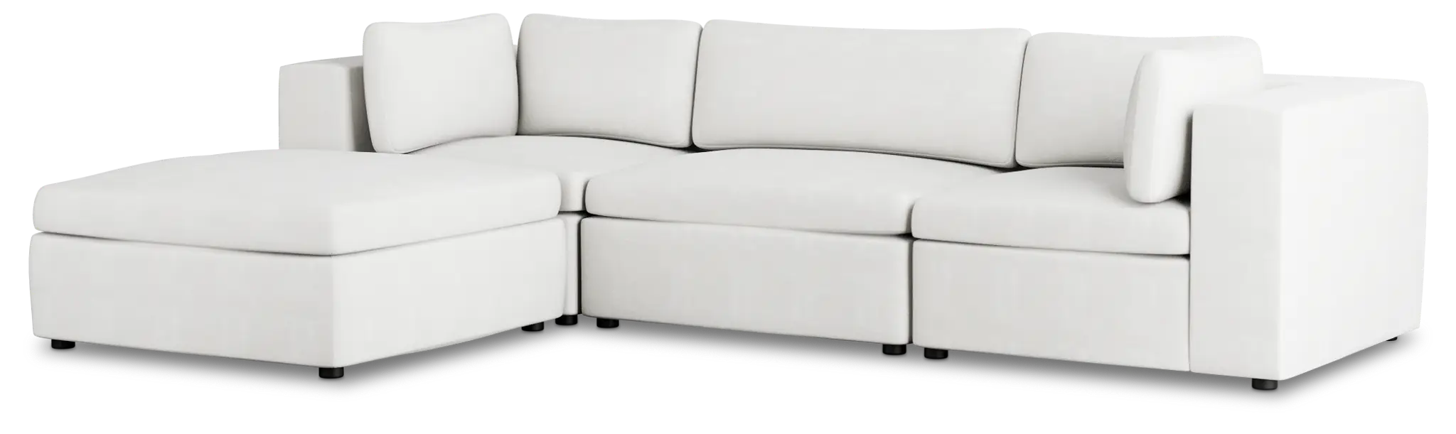 Destin Sutton White Fabric 4-piece Bumper Sectional Destin Sutton White Fabric 4-piece Bumper Sectional