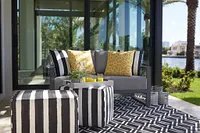 Linear Dark Gray Aluminum Loveseat