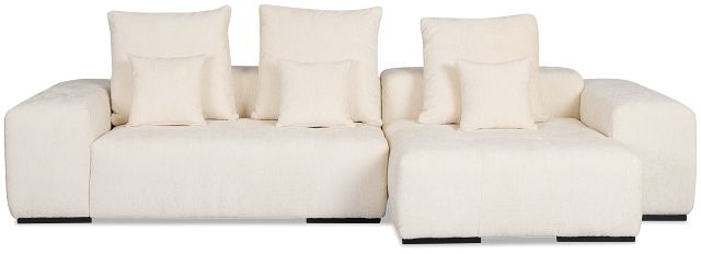 Skylar White Fabric Right Chaise Sectional