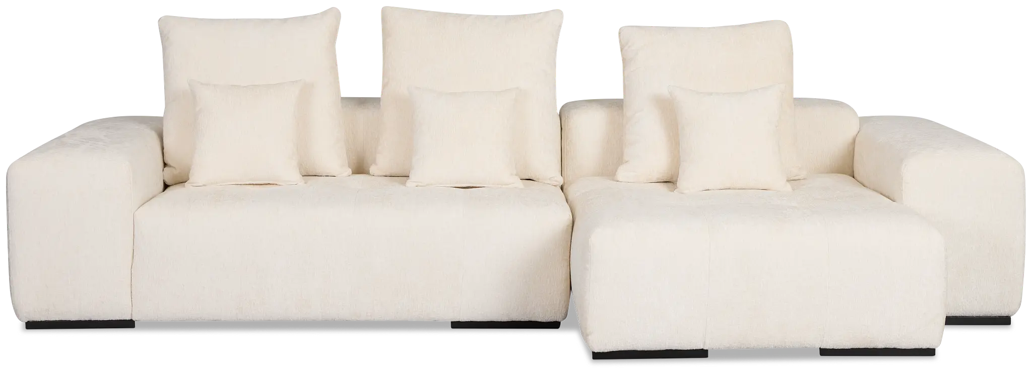 Skylar White Fabric Right Chaise Sectional Skylar White Fabric Right Chaise Sectional