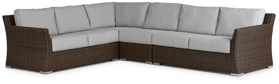 Southport Gray Woven Large Two-arm Sectional