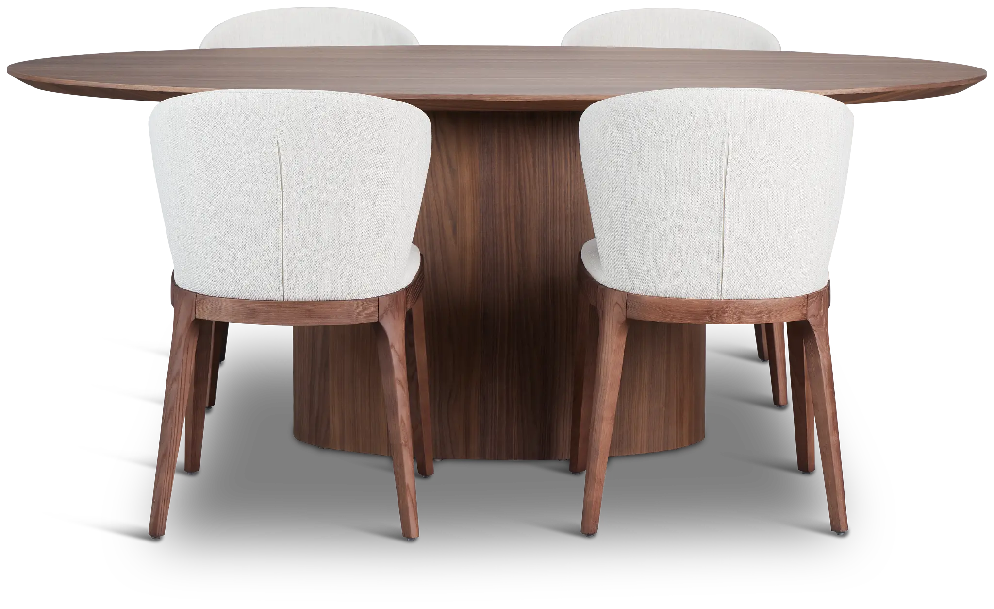 Nomad Mid Tone 78" Oval Table & 4 Light Beige Chairs W/ Mid-tone Legs Nomad Mid Tone 78" Oval Table & 4 Light Beige Chairs W/ Mid-tone Legs