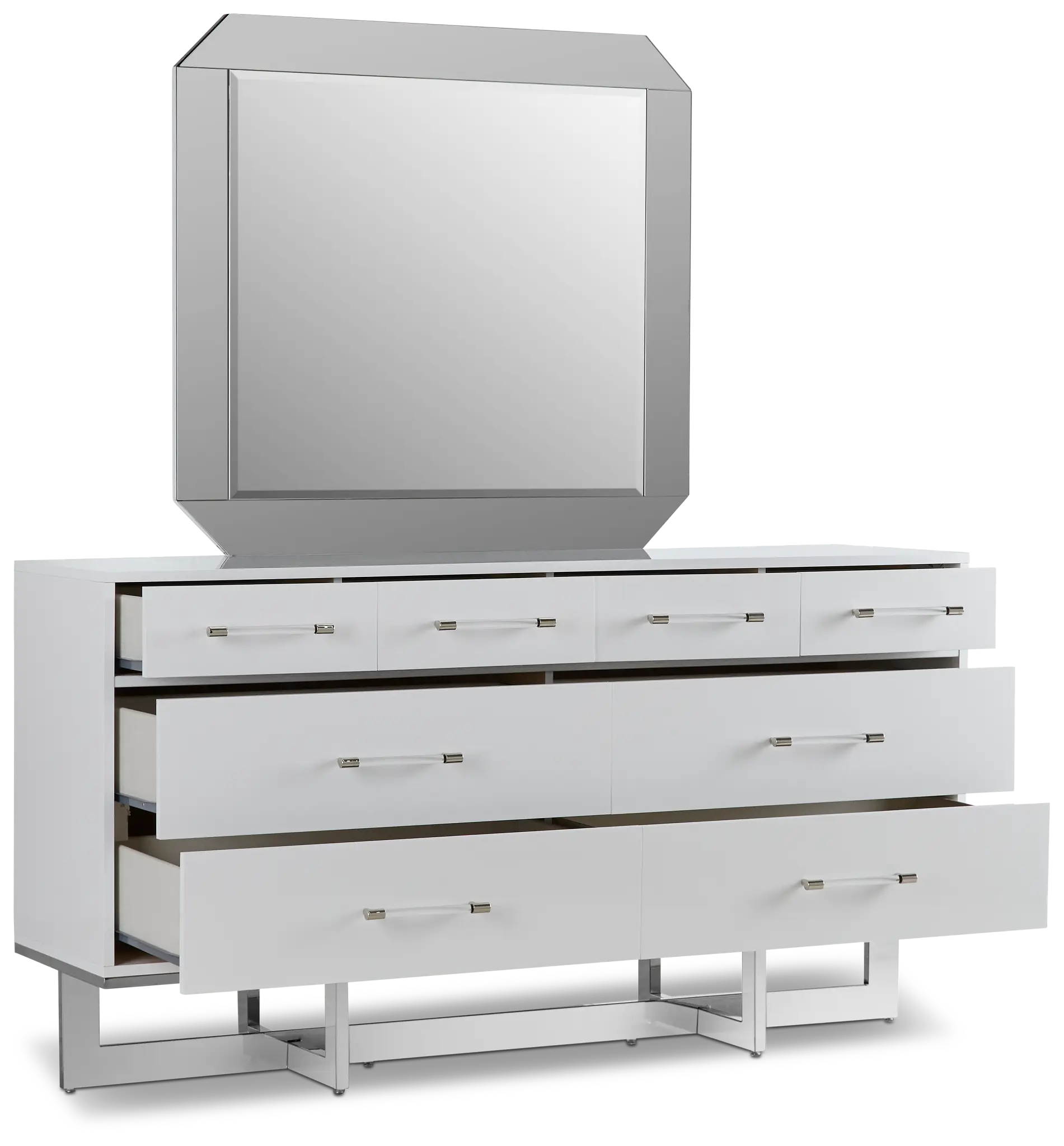 Cortina White Dresser & Mirror Cortina White Dresser & Mirror
