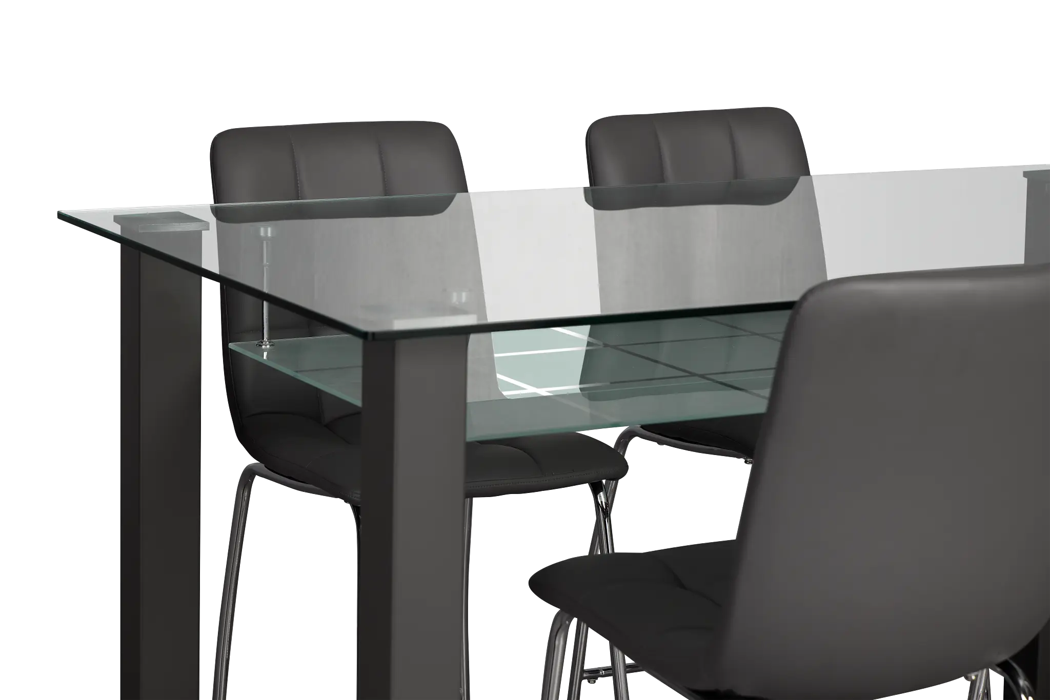Vienna Dark Gray Rect High Table & 4 Barstools Vienna Dark Gray Rect High Table & 4 Barstools
