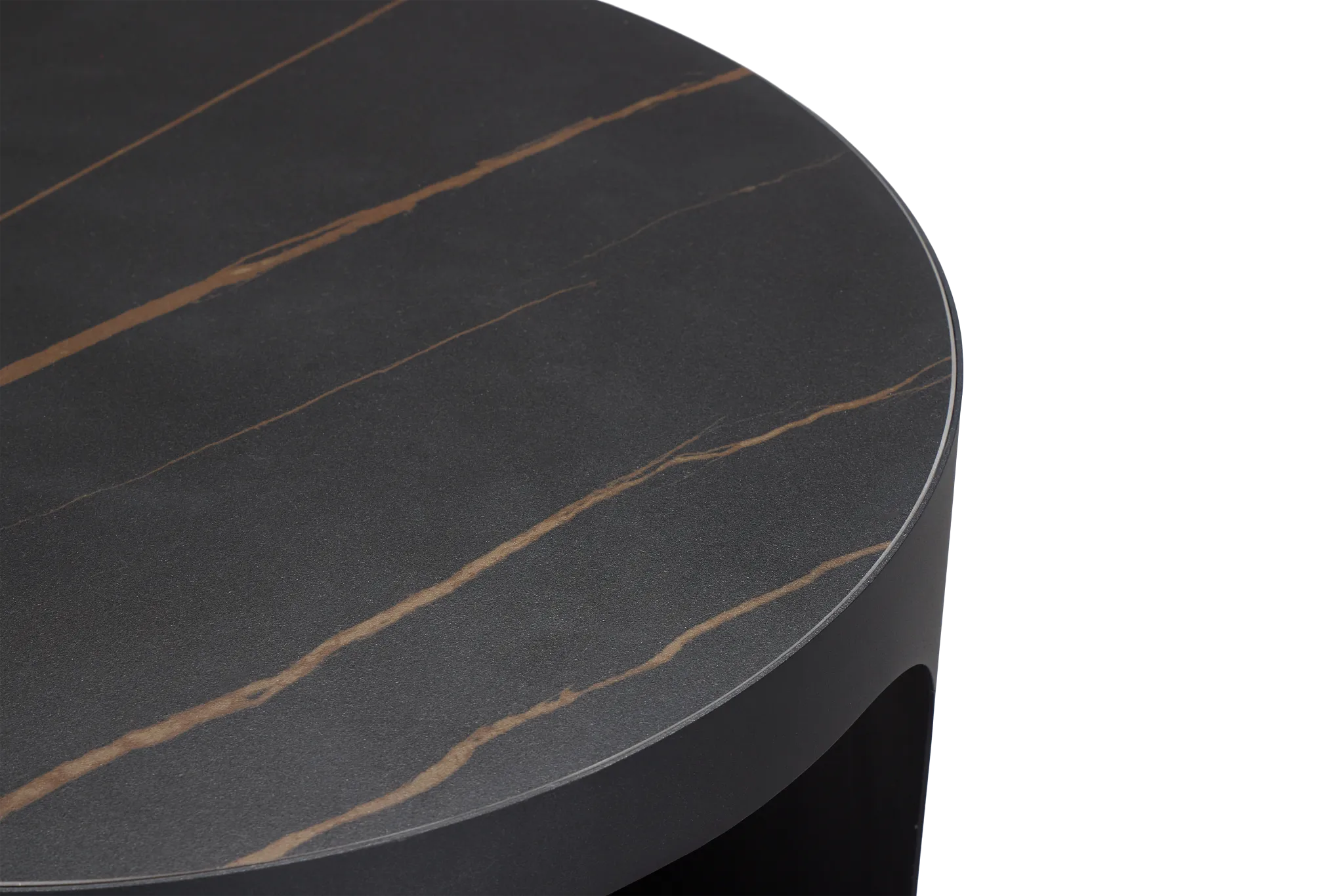 Abel Black Round End Table