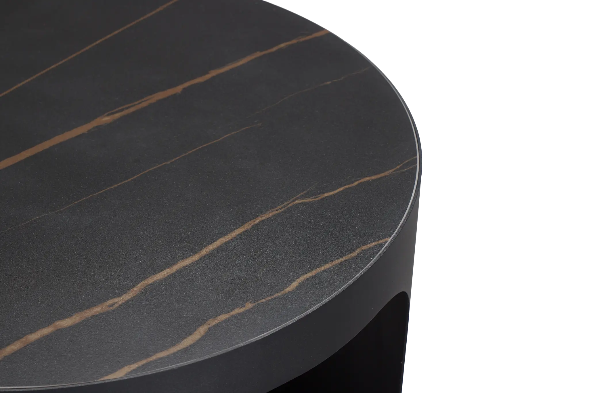 Abel Black Round End Table Abel Black Round End Table