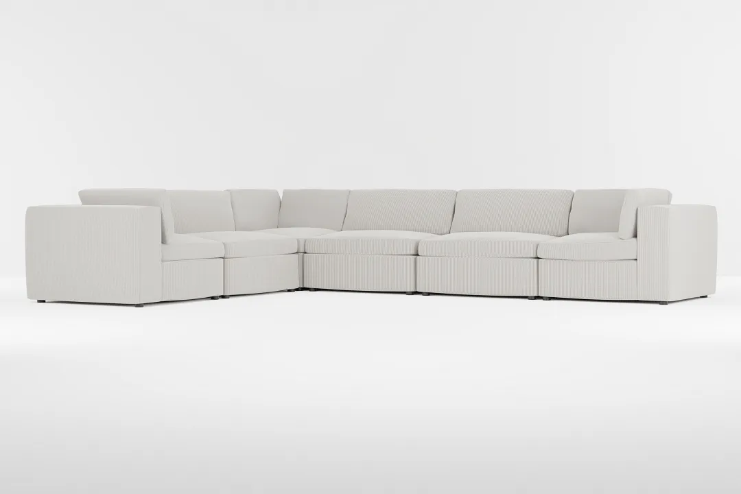 Destin Lucy Light Beige Fabric 6-piece Modular Sectional