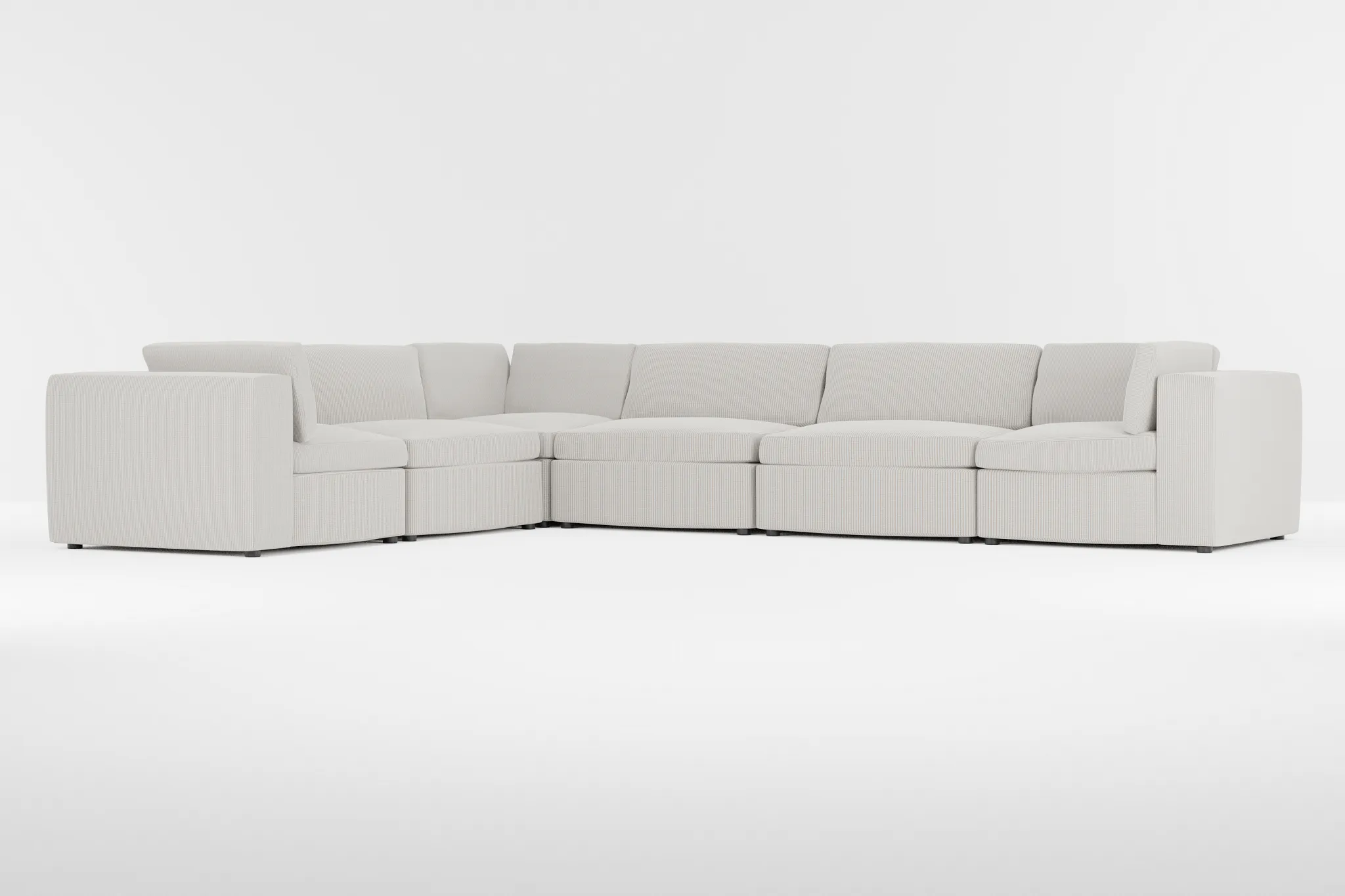 Destin Lucy Light Beige Fabric 6-piece Modular Sectional